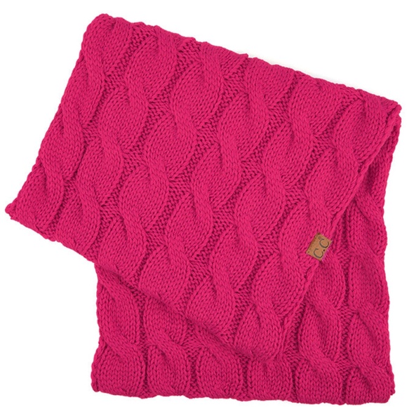 C.C 3pc Knit Warm Pom Beanie Gloves Scarves Set